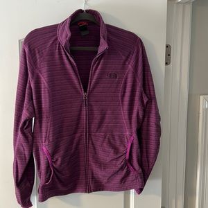 The North Face zip up fleece purple striped